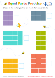 Equal Parts Practice Worksheet: Free Printable for Kids